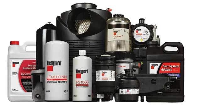 Fleetguard marine diesel oil and fuel filters used during preventative maintenance service by 805 Marine Diesel Mechanic in Ventura Harbor and Santa Barbara Harbor