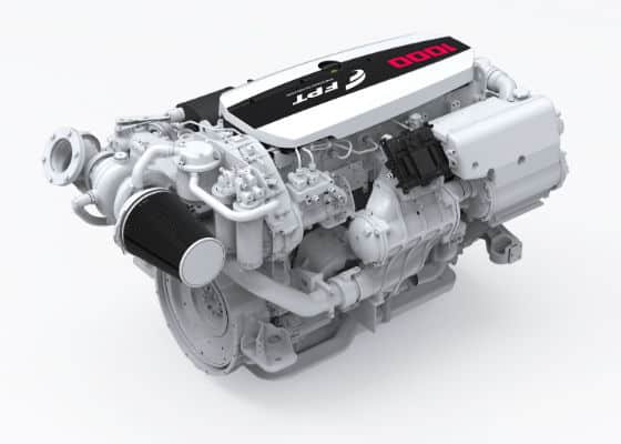 FPT marine diesel engine fuel system in a clean yacht engine room in Ventura serviced by 805 Marine Diesel Mechanic