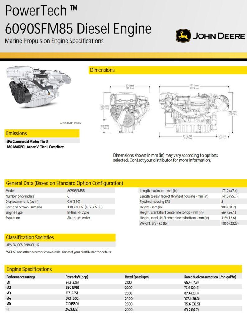 John Deere marine diesel engine information