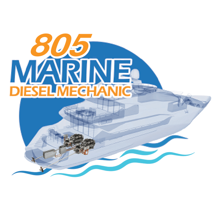 805 marine diesel mechanic logo