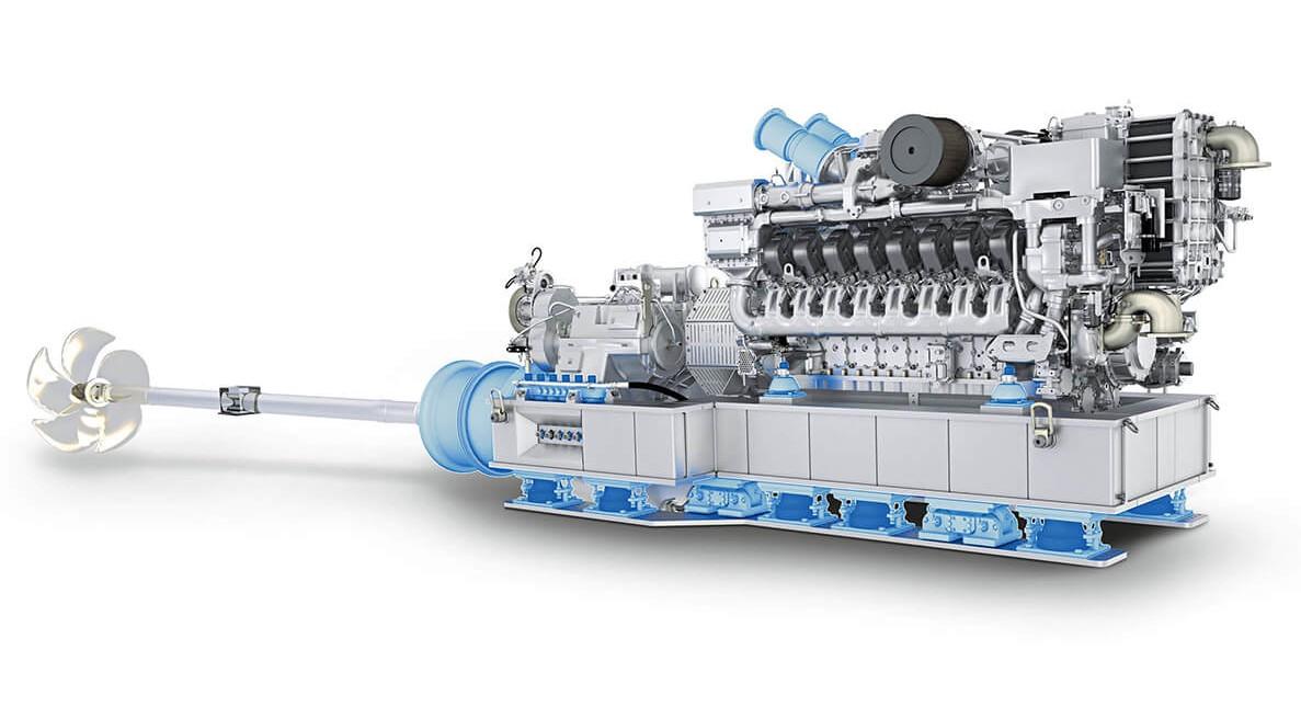 mtu marine engine with propeller