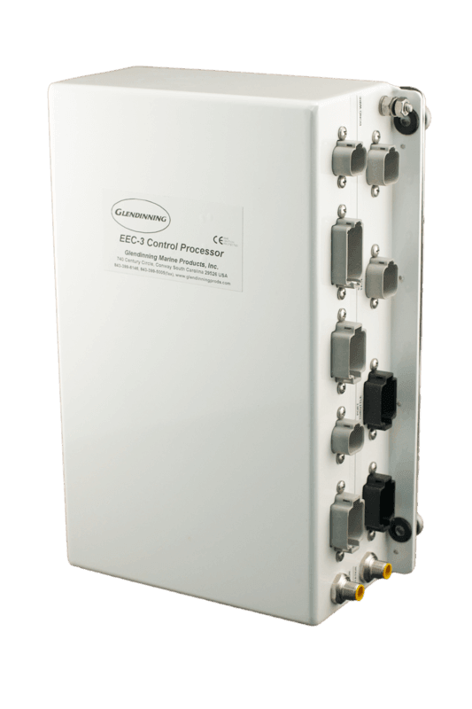 Glendinning EEC3 electronic engine control processor used for digital throttle and shift synchronization on twin-engine diesel vessels in Southern California