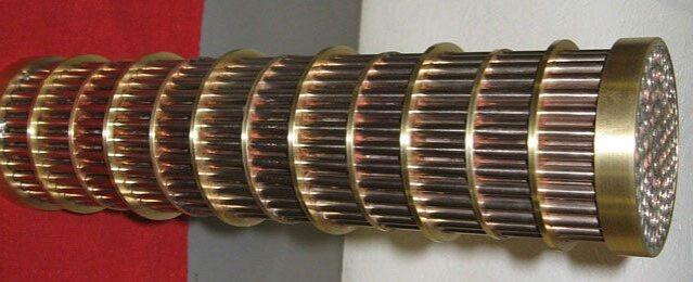 Lugger marine diesel heat exchanger element removed for cleaning and inspection