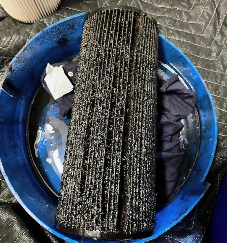 Diesel algae contamination inside marine diesel fuel system showing microbial growth serviced by 805 Marine Diesel Mechanic Ventura Channel Islands Harbor