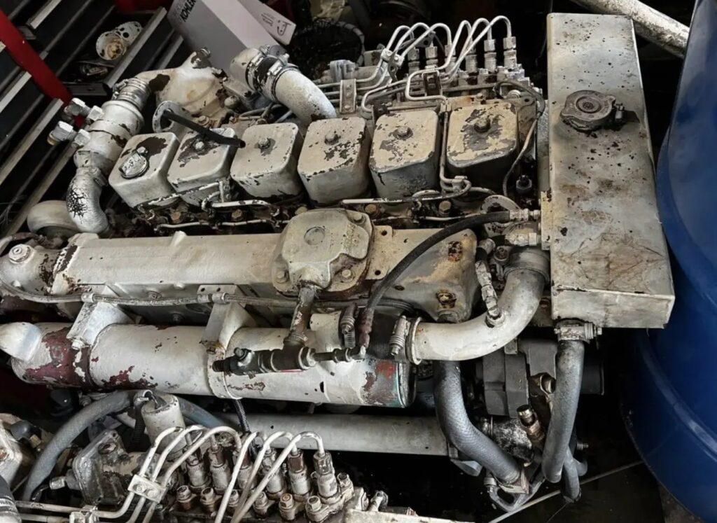 High hour worn Cummins 6BTA marine diesel engine showing signs beyond rebuild inspected by 805 Marine Diesel Mechanic Ventura Channel Islands