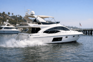 Azimut yacht producing white smoke at startup during marine diesel diagnosis by 805 Marine Diesel Mechanic in Ventura California