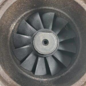 Cummins 6BTA marine diesel turbocharger compressor wheel inspection during turbo system diagnosis by 805 Marine Diesel Mechanic Ventura Channel Islands Harbor