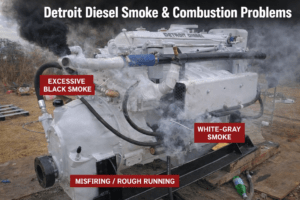 Detroit Diesel marine engine exhaust smoke diagnosis and combustion inspection by 805 Marine Diesel Mechanic Ventura Channel Islands Harbor