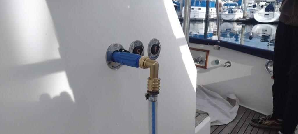 Marine Diesel Engine Freshwater Flushing system quick connects installed by 805 Marine Diesel Mechanic in Ventura CA.