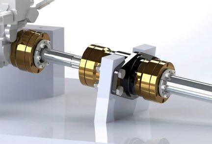 SigmaDrive marine flexible shaft coupling used to reduce propeller shaft vibration and drivetrain noise on diesel yacht propulsion systems in Santa Barbara Harbor