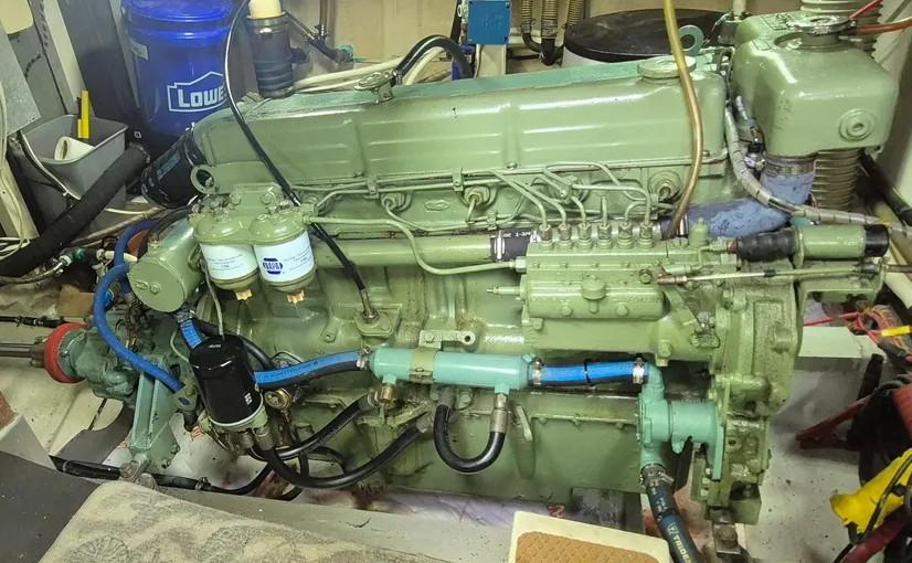 Ford Lehman marine engine survey checklist inspection aboard trawler in Ventura Harbor Channel Islands Harbor and Marina del Rey