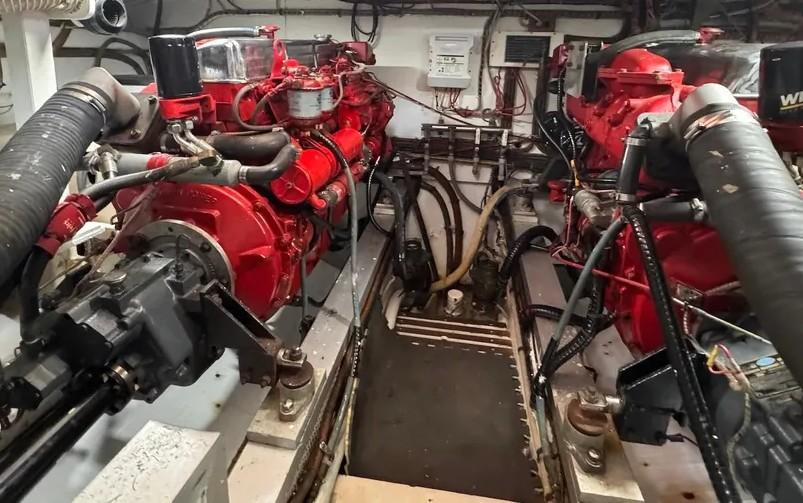Ford Lehman marine diesel engine inspection during trawler survey in Ventura Harbor Channel Islands Harbor and Marina del Rey