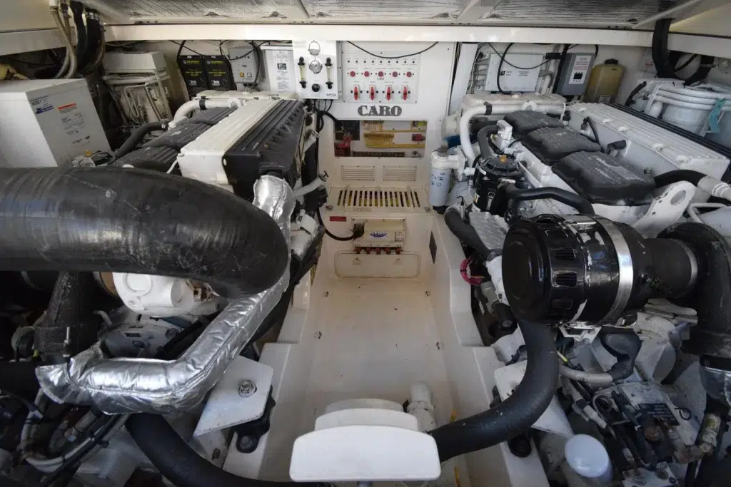 Common Caterpillar marine diesel engine survey findings during yacht pre-purchase inspection and sea trial evaluation in Southern California