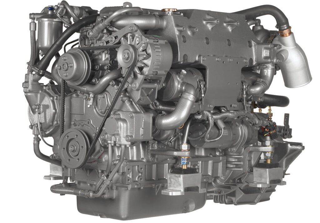 Yanmar 4LHA-STP 240 horsepower turbocharged marine diesel engine during premium marine engine survey inspection by 805 Marine Diesel Mechanic in Ventura California