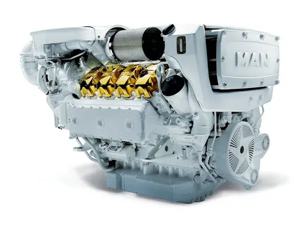 MAN V8 marine engine survey aboard luxury yacht in Ventura Harbor Channel Islands Harbor and Marina del Rey