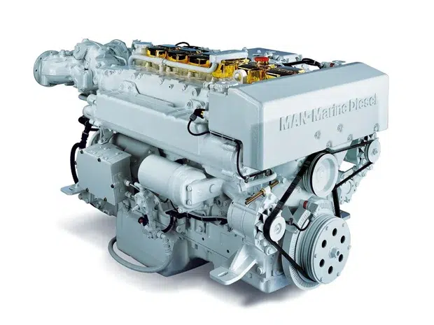 MAN R6 marine engine survey aboard yacht in Ventura Harbor Channel Islands Harbor and Marina del Rey