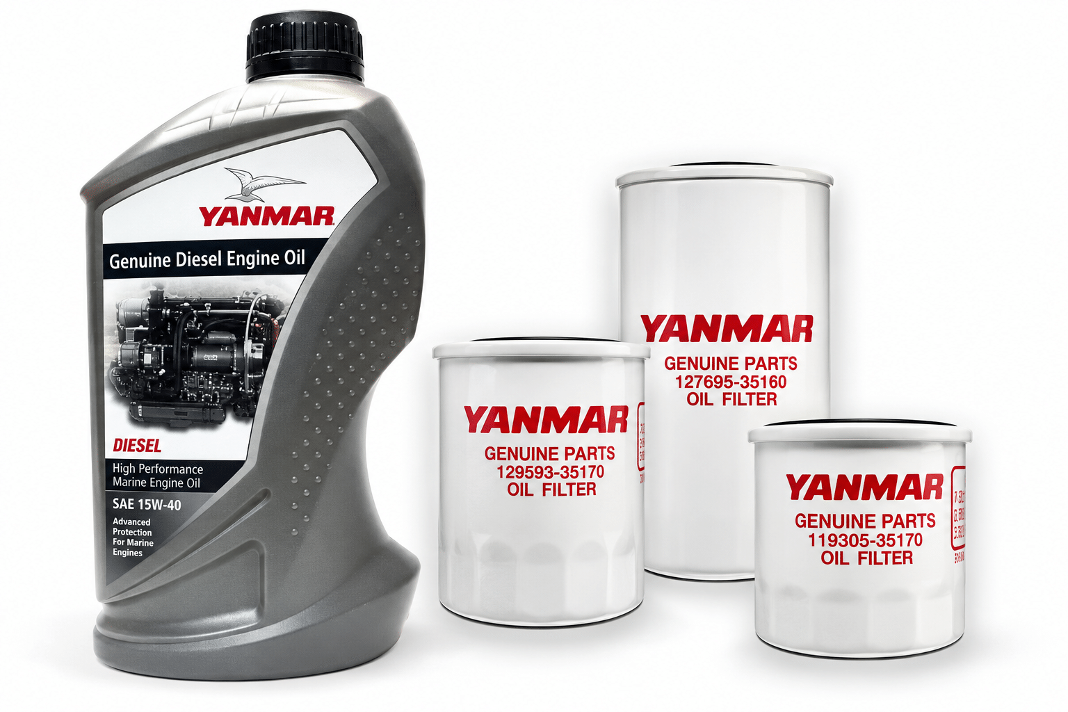 Yanmar marine diesel engine oil and genuine filters for maintenance in Ventura Oxnard Channel Islands Harbor and Santa Barbara